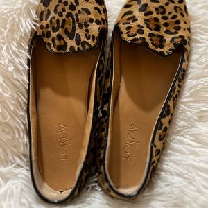 J. Crew Black and Tan Leopard Print Flats